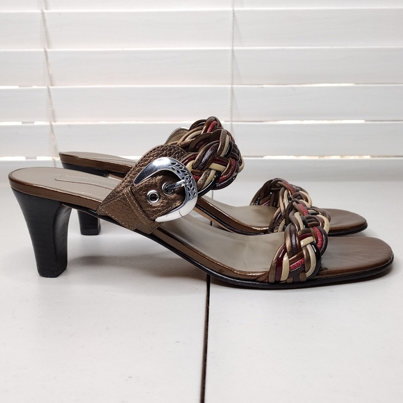 Brighton Fiji Women's Double Cable Strap Slip-On Casual Heel Sandals Sz 8.5 - Picture 5 of 16